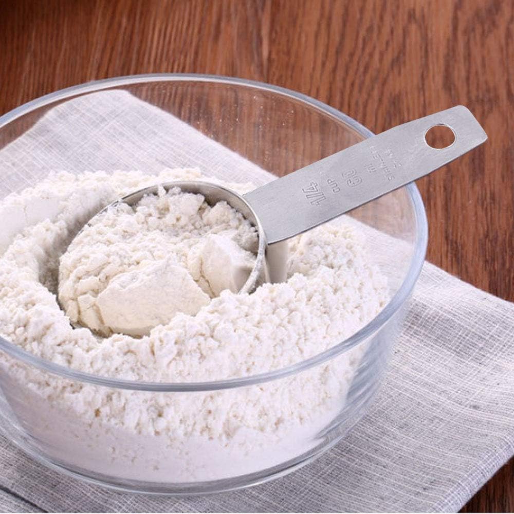 Stainless Steel Measuring Cups 5 Piece Set - Stackable Heavy Duty 304 SS with Handle for Dry & Liquid Ingredients - Image 4