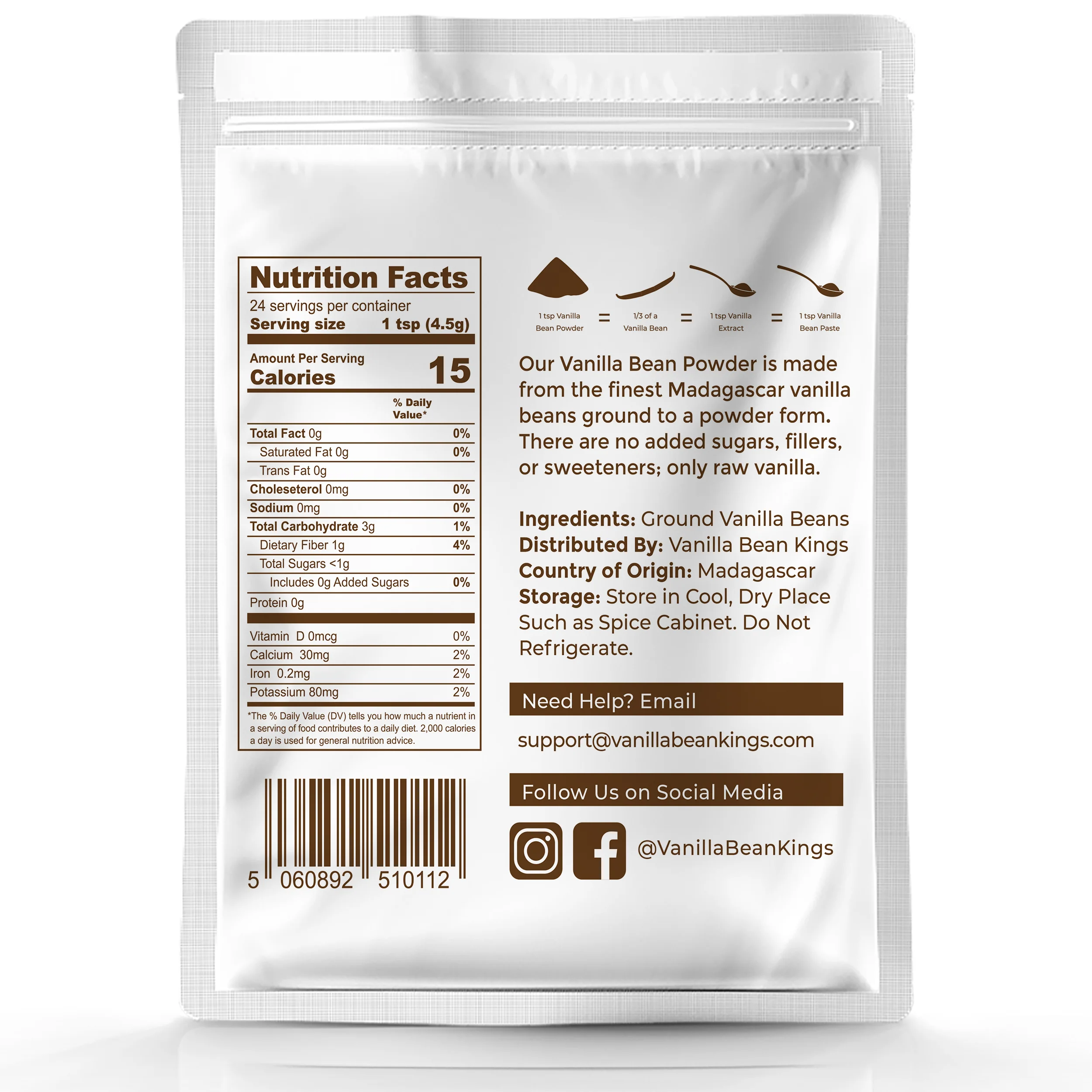 Organic Vanilla Bean Powder - Pure Ground Madagascar Vanilla Powder - Image 3
